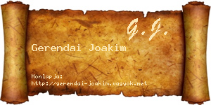 Gerendai Joakim névjegykártya